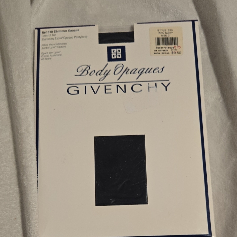 Vintage Givenchy Shimmer Opaque Navy Tights Size C